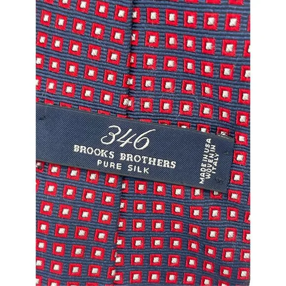 Brooks Brothers Tie Silk Men Blue‎ Red Geometric